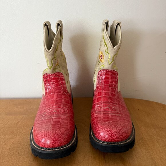 ariat fatbaby red cowboy boots - Picture 3 of 5